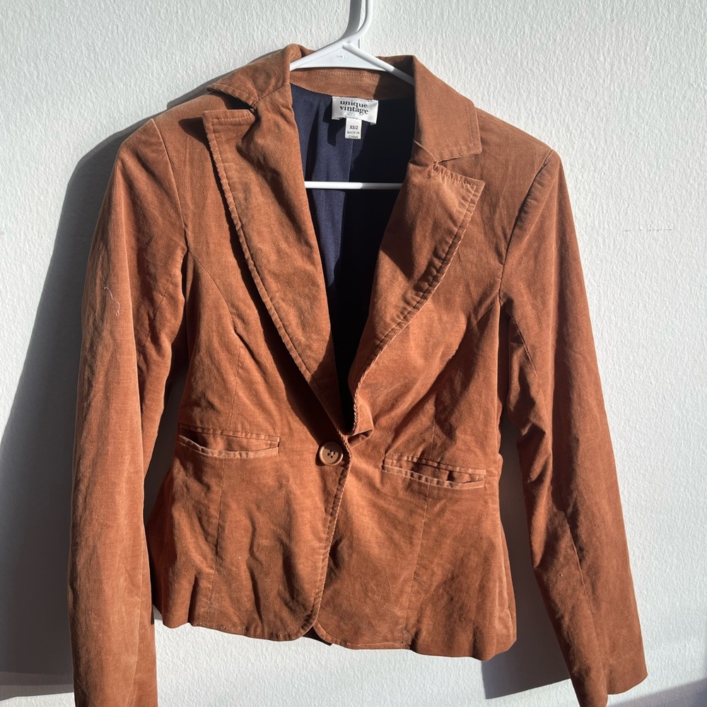 Unique Vintage Tan Corduroy Blazer